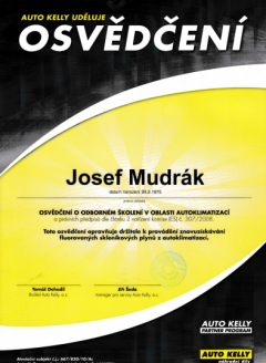 auto kelly certifikát