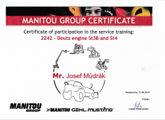manitou certifikát