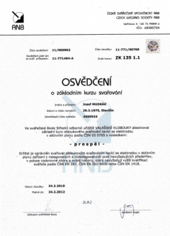 osvědčení- svařování
