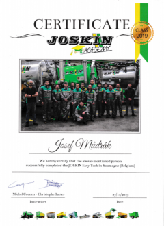 joskin certifikát